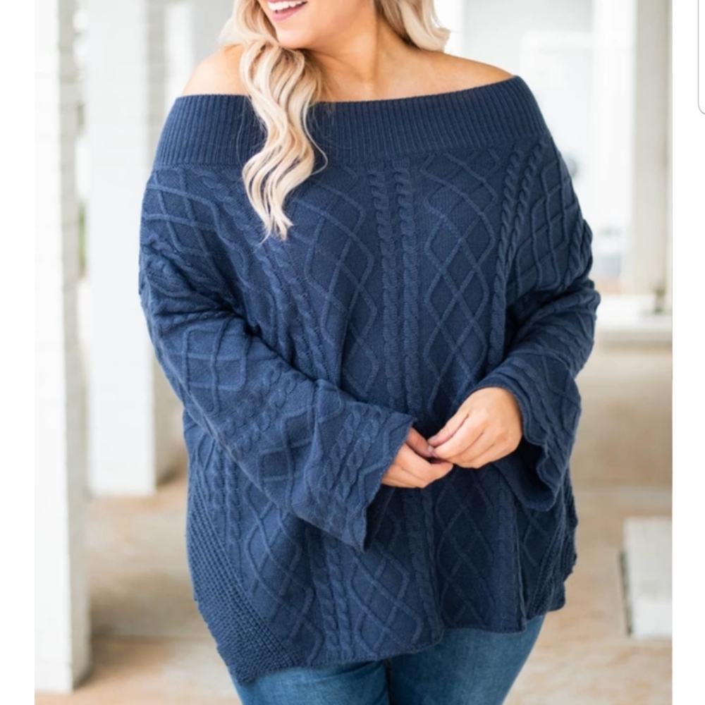 Brand New Endlessly Cozy Sweater (purchased from Chic Soul) Navy 3X